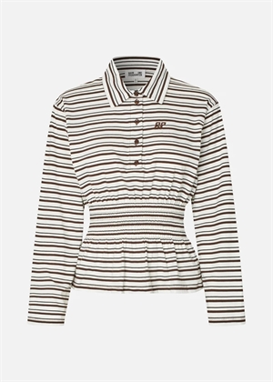 Josefin polo bluse Coffee Bean Stripe Baum Und Pferdgarten